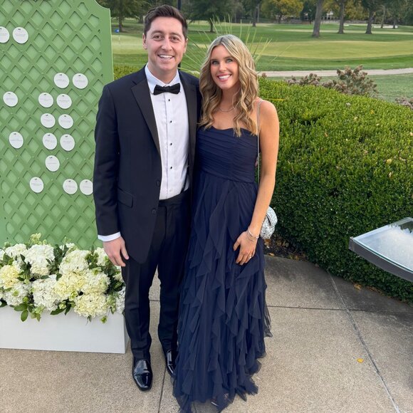 Navy Strapless Sweetheart Ball Gown Size 7/8 - Picture 1 of 6